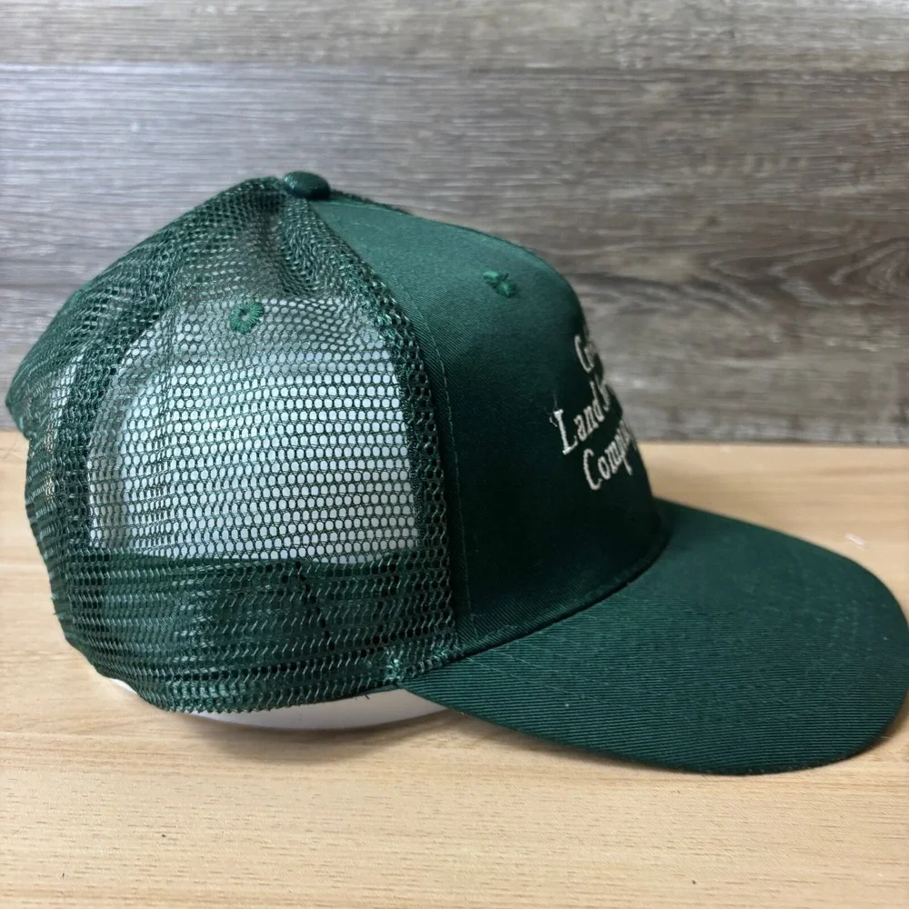 Vintage Culler Land Surveying Company Hat Cap Snap Back Green Adjustable‎